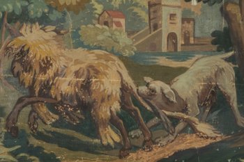 Carton of Aubusson tapestry fable