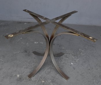 Vintage Table 1970 Brushed Metal And Marble O. Borsani