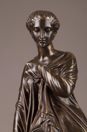 Bronze statue of Suzanne by Eugène Antoine Aizelin (1821-1902)