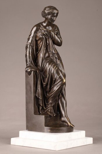 Bronze statue of Suzanne by Eugène Antoine Aizelin (1821-1902)