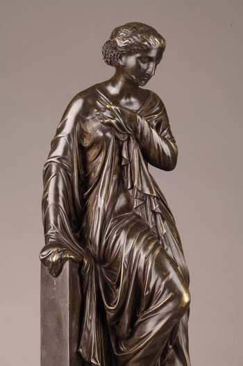 Bronze statue of Suzanne by Eugène Antoine Aizelin (1821-1902)