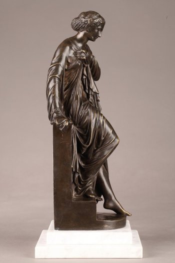 Bronze statue of Suzanne by Eugène Antoine Aizelin (1821-1902)