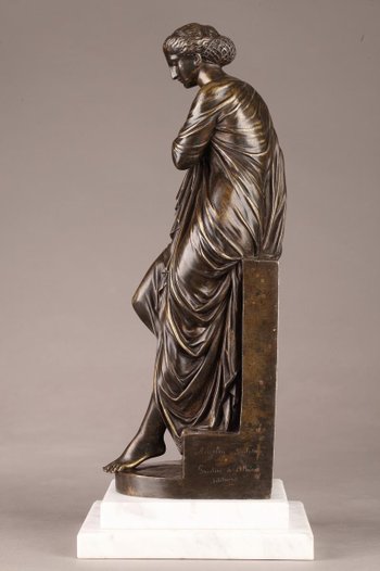 Bronze statue of Suzanne by Eugène Antoine Aizelin (1821-1902)