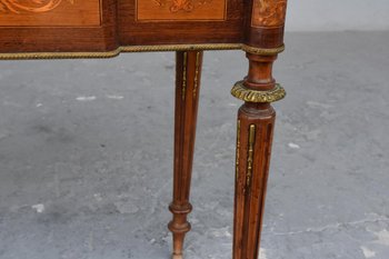             Table à Jeu à Système Napoléon III Marquetée XIXème            