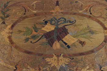             Table à Jeu à Système Napoléon III Marquetée XIXème            