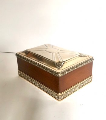 Cofanetto in argento e mogano biondo