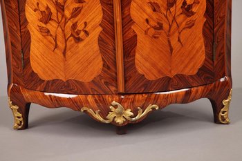 Paire d'Encoignures En Marqueterie De Fleurs d'époque Louis XV