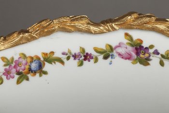 Porcelain And Bronze Planter With Galant Couples