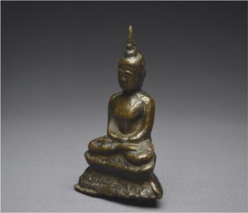 Laos, XVIIIème - XIXème siècle, Bouddha en bronze en position de méditation