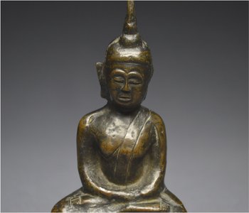 Laos, XVIIIème - XIXème siècle, Bouddha en bronze en position de méditation