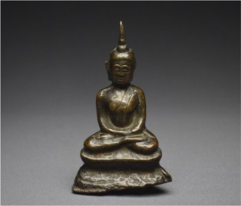 Laos, XVIIIème - XIXème siècle, Bouddha en bronze en position de méditation
