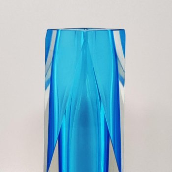 1960 Erstaunliche seltene blaue Vase von Flavio Poli für Seguso. Hergestellt in Italien