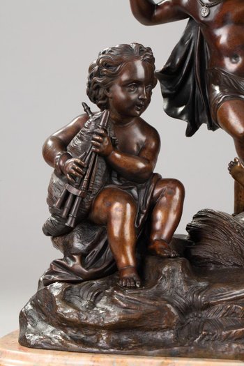 Amanti musicanti in bronzo e marmo, XIX secolo