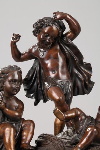 Amanti musicanti in bronzo e marmo, XIX secolo