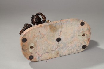 Amanti musicanti in bronzo e marmo, XIX secolo