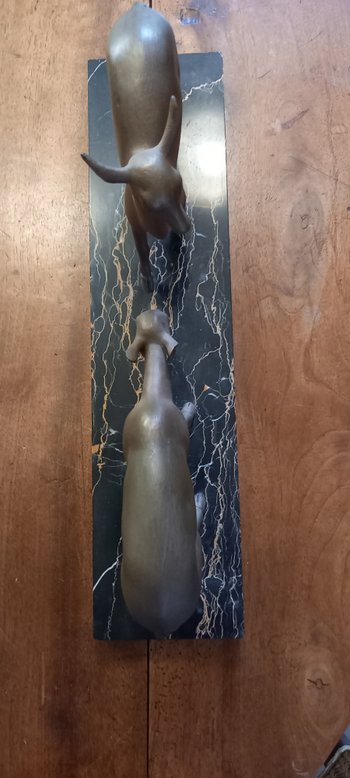 scultura di animali / spelter art déco