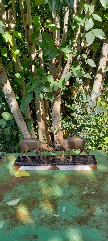 scultura di animali / spelter art déco