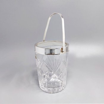 1960 Beautiful Cut Crystal Cocktail Shaker with Ice Bucket Made in Italy
