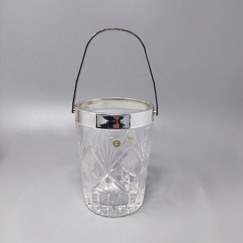 1960 Beautiful Cut Crystal Cocktail Shaker with Ice Bucket Made in Italy