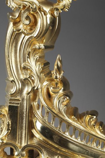 Antique Bronze Rocaille Style Ornamented With Women's Wings