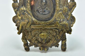 Osculatoire En Bronze Doré Et Argent d'époque Louis XIV            