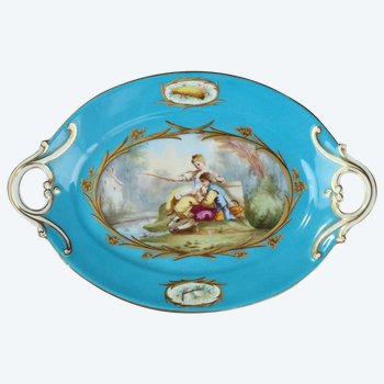 Coupe En Porcelaine Bleue Dans Le Style De Sèvres, XIXe Siècle
