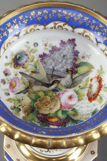 Antico Display Delfini In Porcellana Policroma E Oro, XIX Secolo