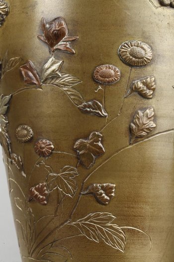 Paire De Lampe à Pétrole Ancienne à Décor d'Oiseaux Et De Fleurs Dans Le Style De Chine
