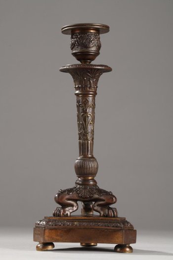 Pair Of Restoration Period Tripod Candlesticks