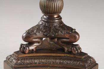 Pair Of Restoration Period Tripod Candlesticks