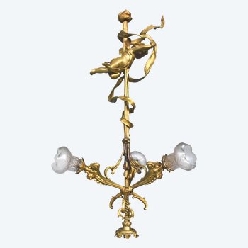             Lampadario Napoleone III in bronzo dorato per bambini