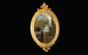 Napoleon III mirror in stucco and wood gilded 19th century