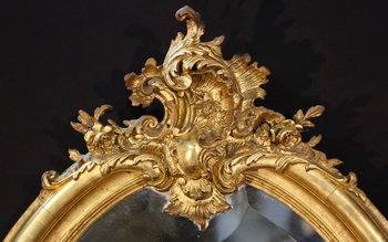 Napoleon III mirror in stucco and wood gilded 19th century