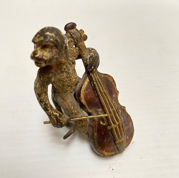 SCIMMIA MUSICISTA IN BRONZO DI VIENNA