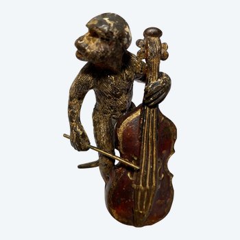 VIENNA BRONZE MUSICIAN MONKEY