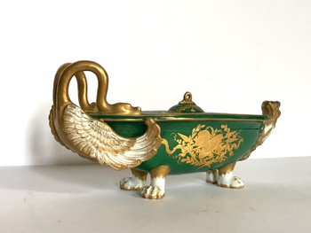 19th century hard porcelain inkwell