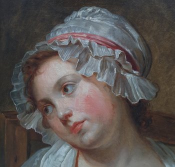 Französische Schule vom Ende des 18. Jahrhunderts (nach Jean-Baptiste GREUZE) - Bildnis eines jungen Mädchens (Georgette?)