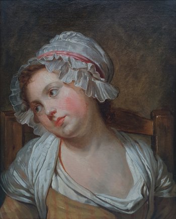 Französische Schule vom Ende des 18. Jahrhunderts (nach Jean-Baptiste GREUZE) - Bildnis eines jungen Mädchens (Georgette?)