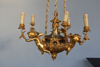             Napoleon III Gilt Bronze Babies Chandelier