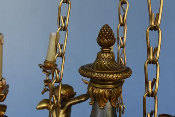             Napoleon III Gilt Bronze Babies Chandelier