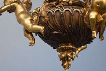             Napoleon III Gilt Bronze Babies Chandelier
