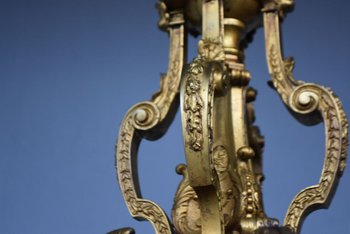             Magnificent Louis XIV Chandelier Napoleon III In Gilt Bronze Heads