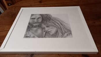 Dessin Mine de plomb /Jim Morrison/ Pamela Courson