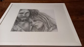 Dessin Mine de plomb /Jim Morrison/ Pamela Courson