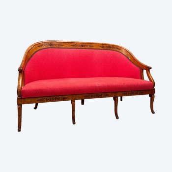 Rara panca a gondola d'epoca Carlo X, 1820 circa