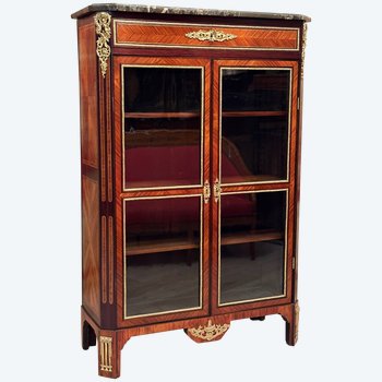 Marquetry display case Louis XVI period About 1770