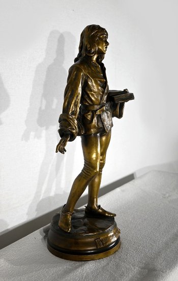 Bronze « Escholier du XVe siècle », de Friedrich Beer – Fin XIXe
