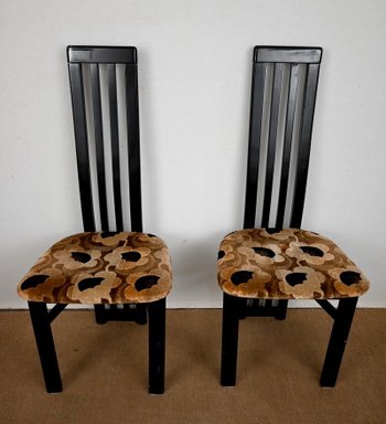 Ensemble Table de Jeux, Échiquier et Paire de Chaises Paul Michel – 1970