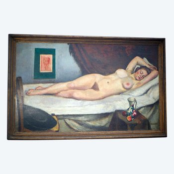 René THOMSEN 1897-1976, Grande "Nudo sdraiato