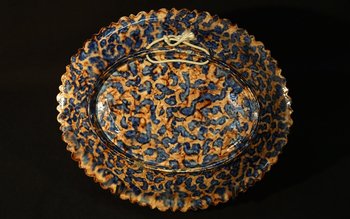 Earthenware dish, school of Tours, suite of  Palissy 19th 